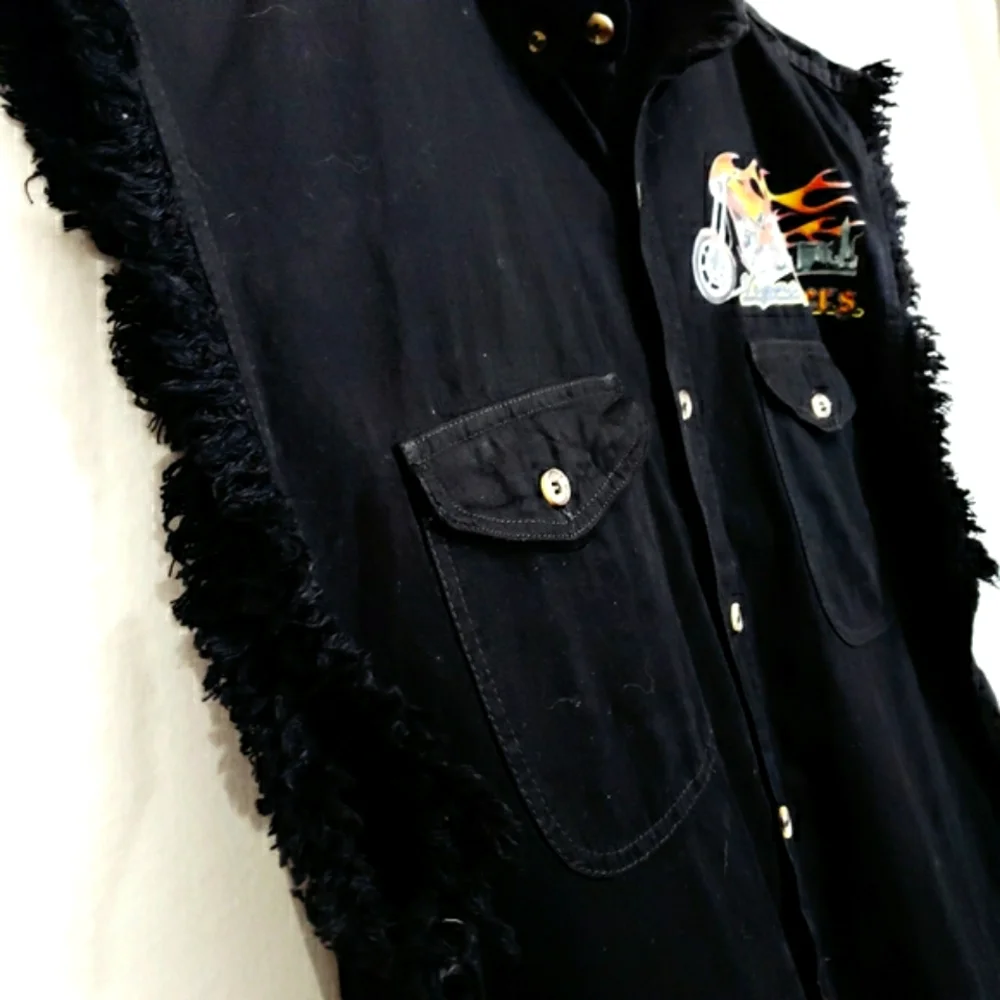 Nwt Sports Gallery Black Fringe Sleeveless Shirt_4
